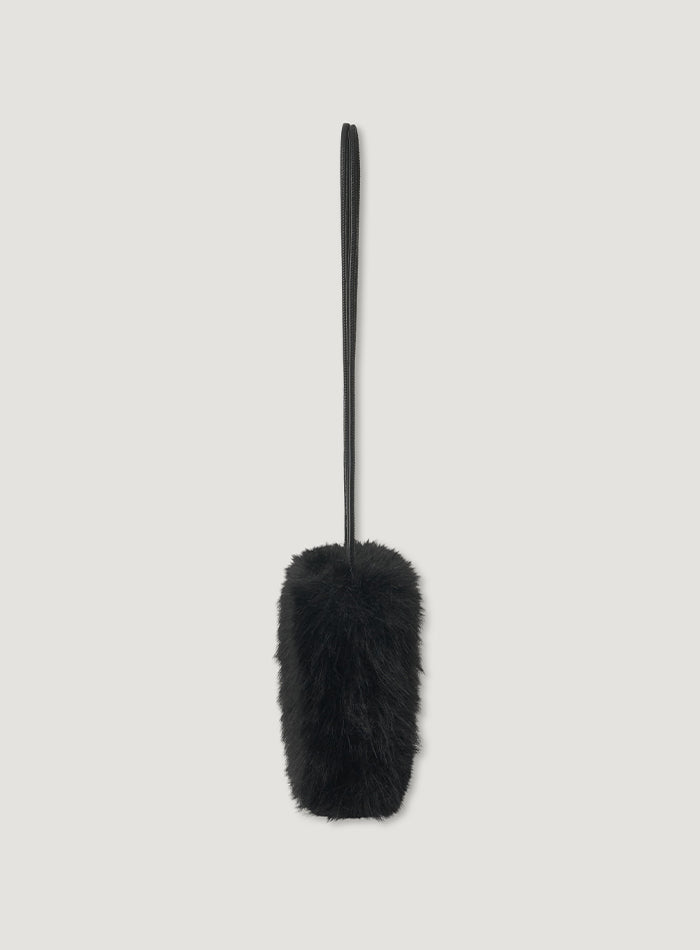 Mango Maniplease Nago Fur Bag Black