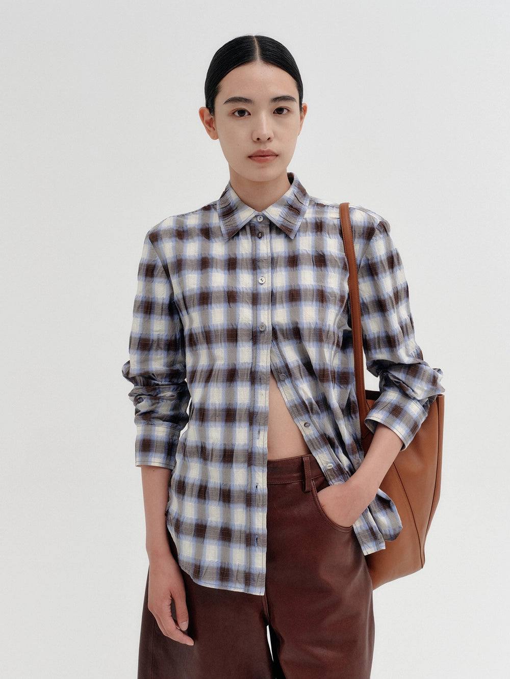 EENK Curved Shirring Shirt - Multi