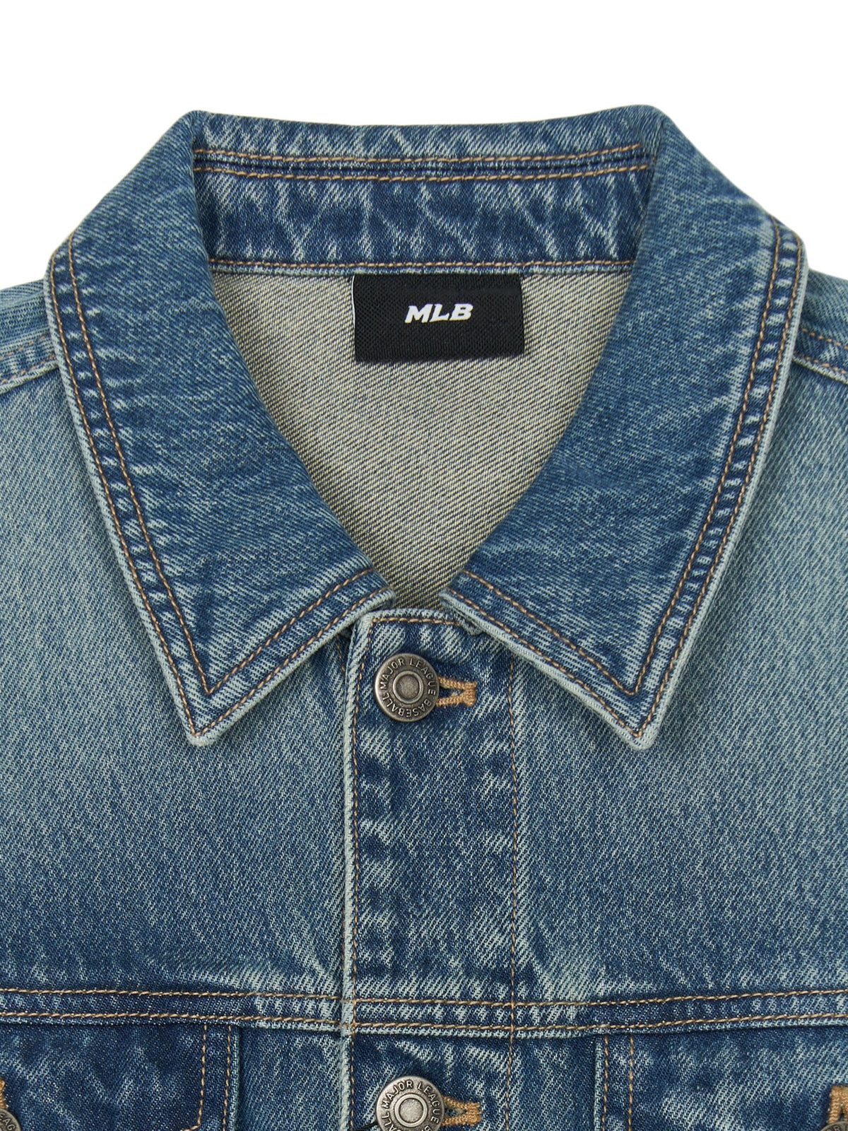 MLB Korea Mlb Hannam Vintage Lettering Denim Trucker Jacket