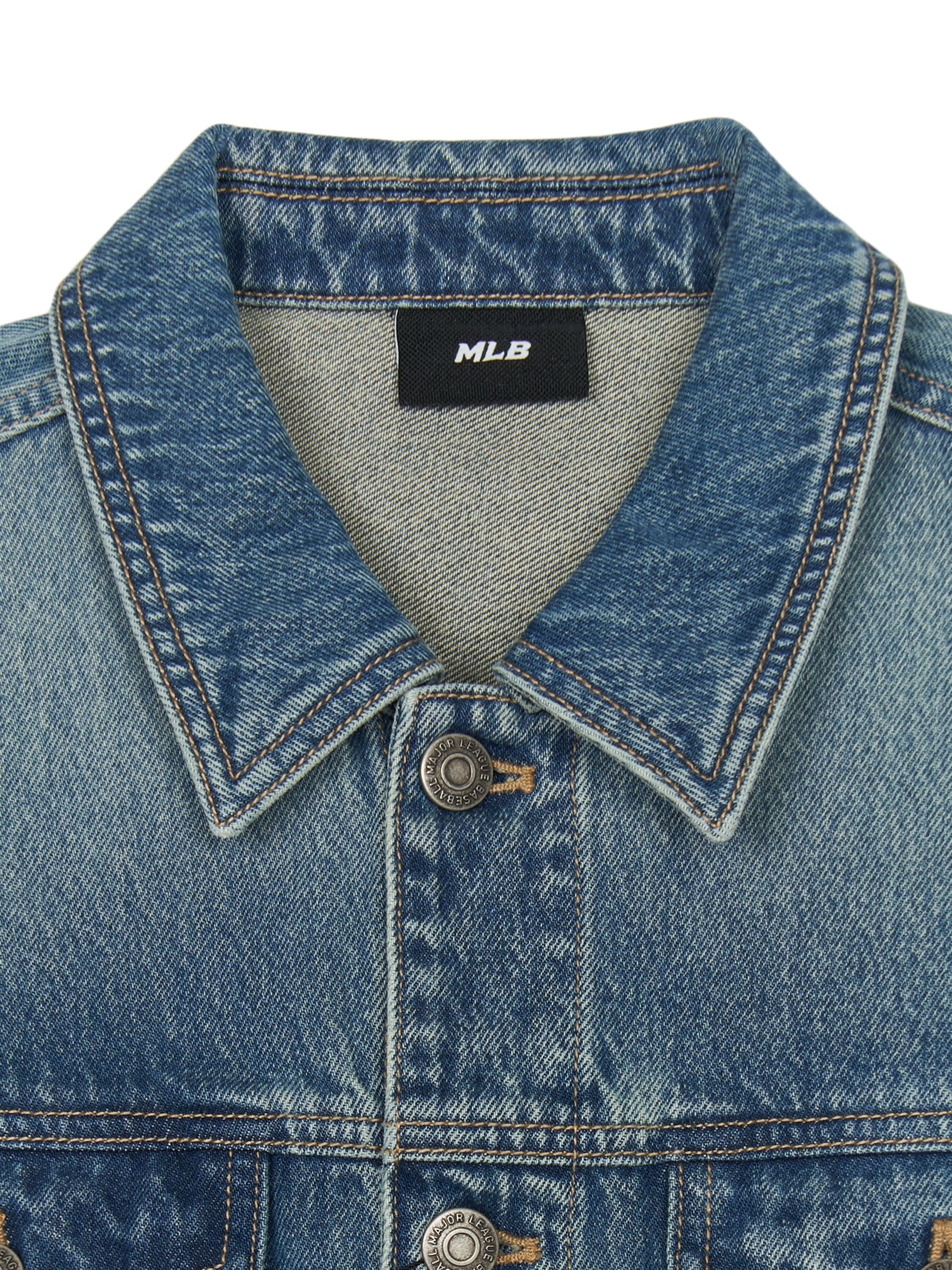 [mlb korea] Mlb Hannam Vintage Lettering Denim Trucker Jacket