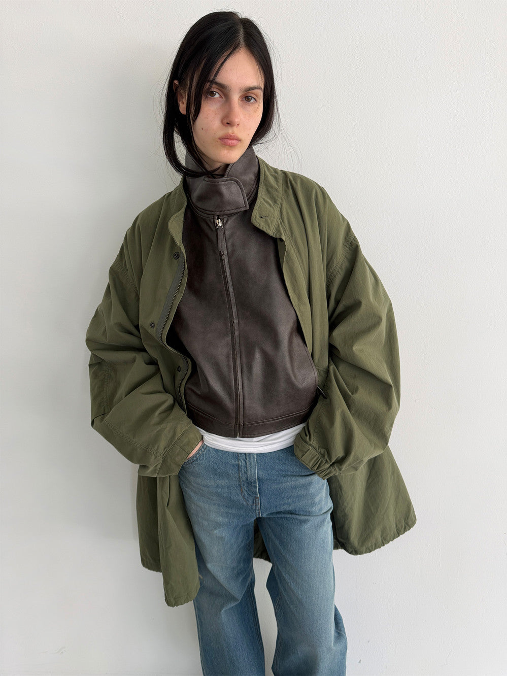 Low Classic Oversized Field Parka Khaki