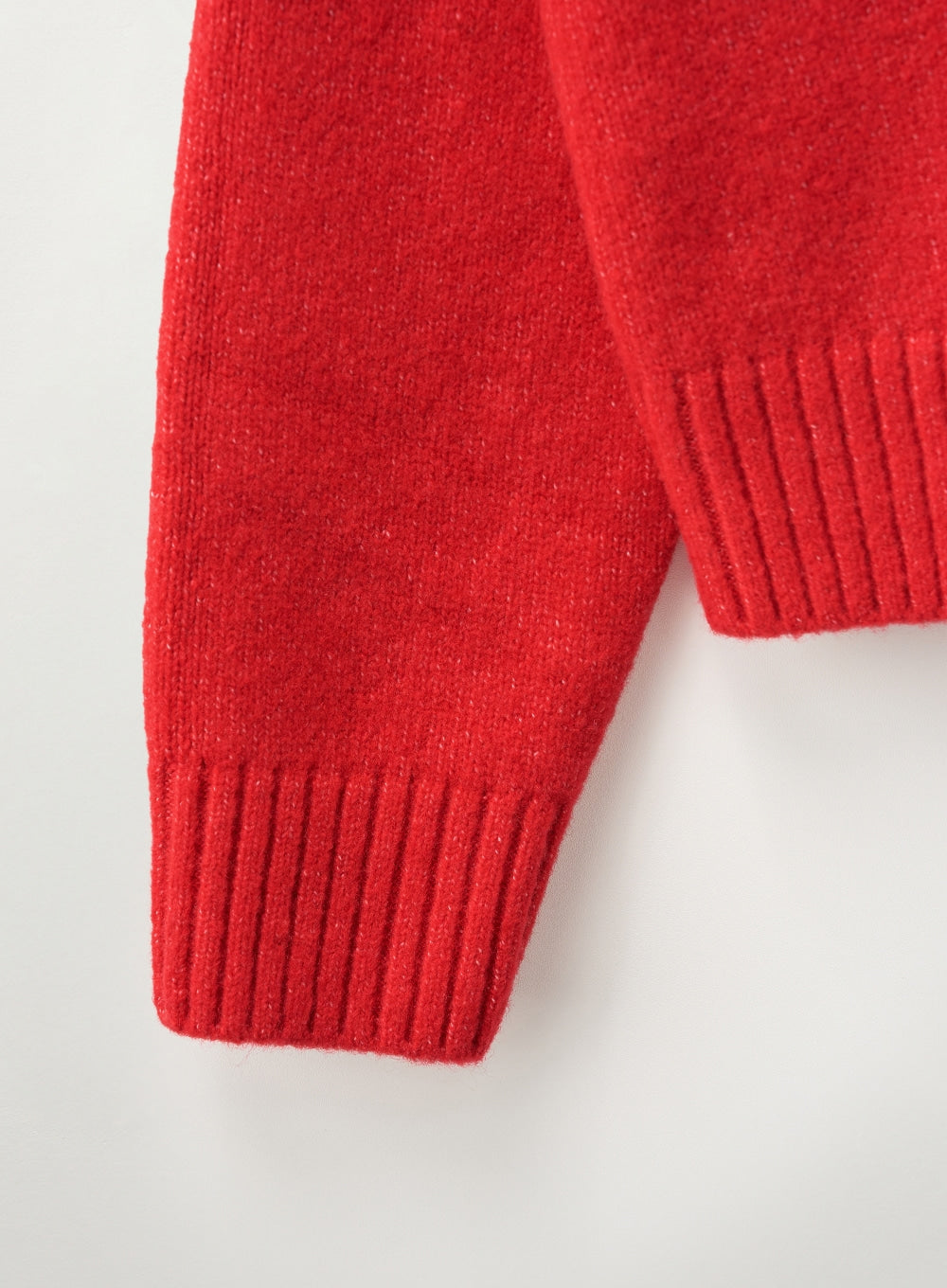 [satur] (W) Argyle V-Neck Pullover Knit - Red