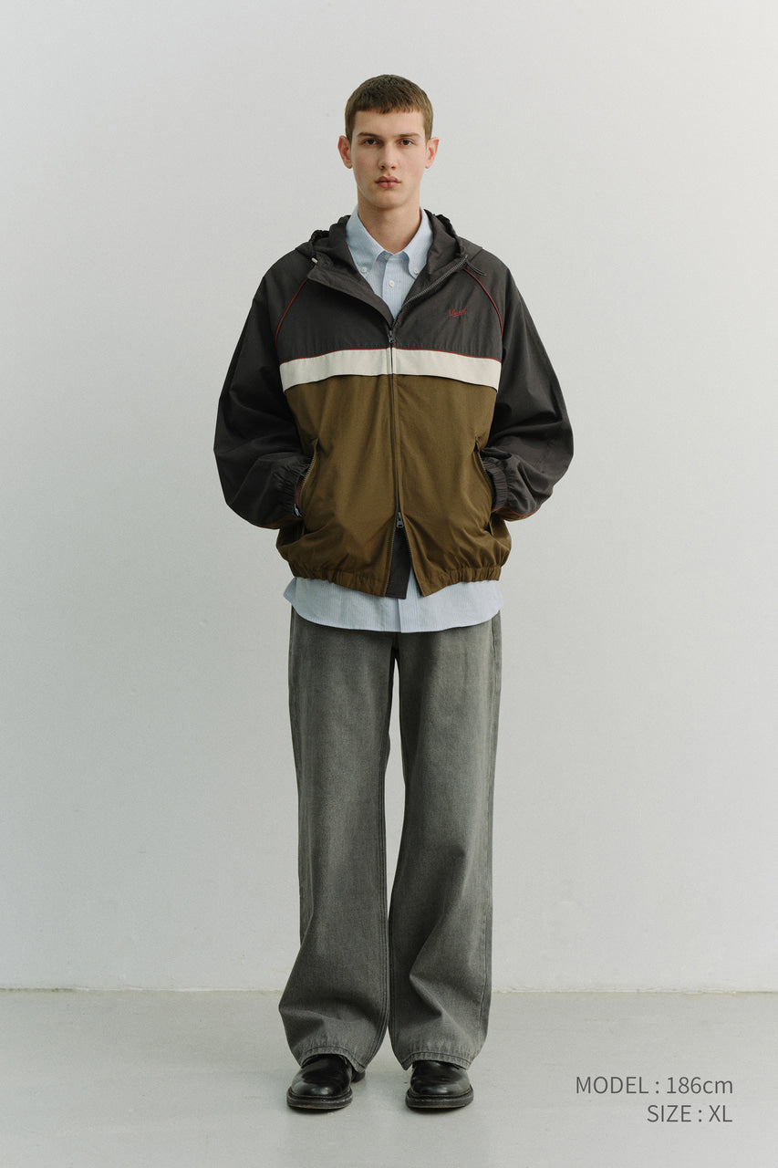 Dunst Unisex Blocked Windbreaker Charcoal Grey