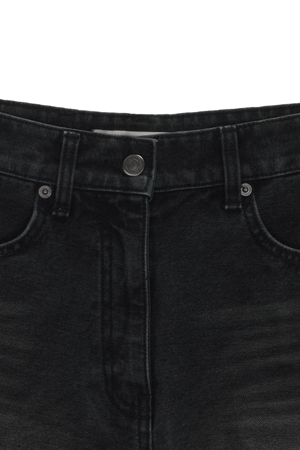 Matinkim Cut Out Point Denim Shorts IN Black
