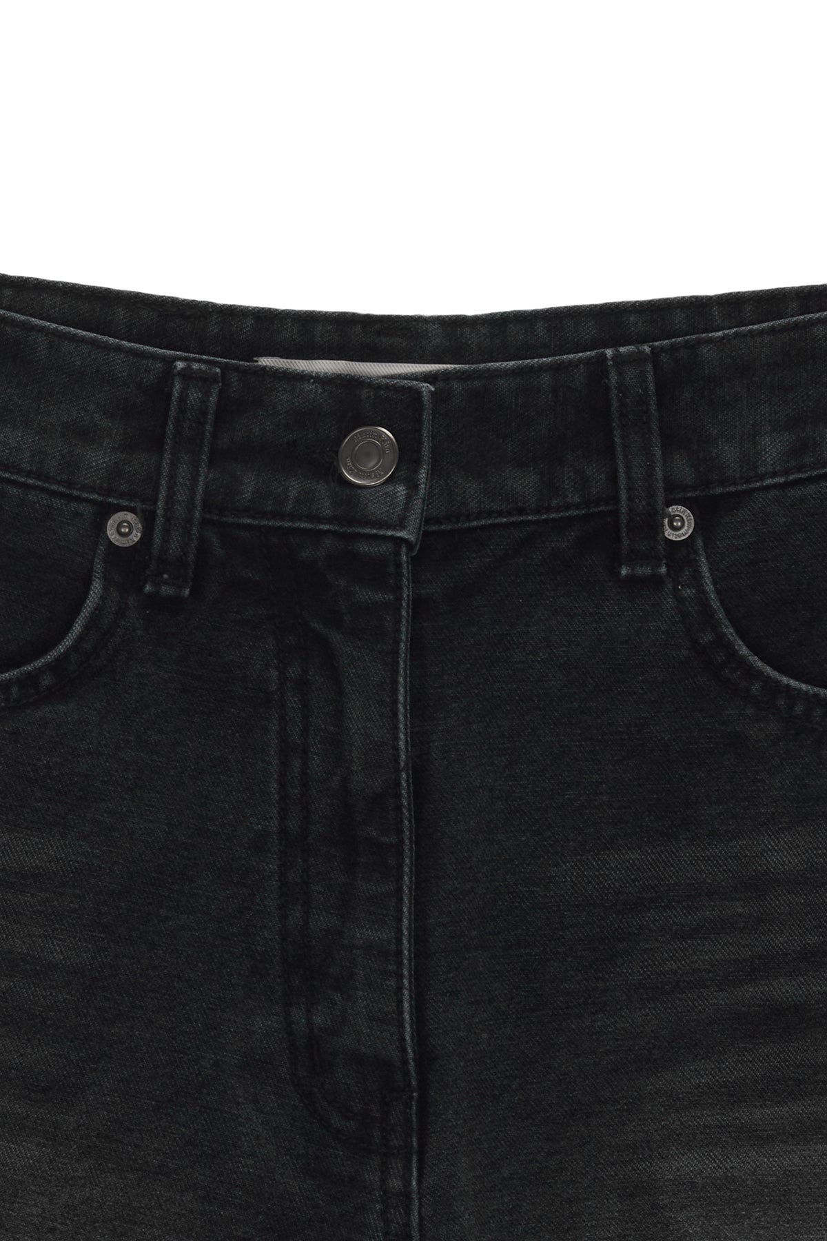 Matinkim Cut Out Point Denim Shorts IN Black