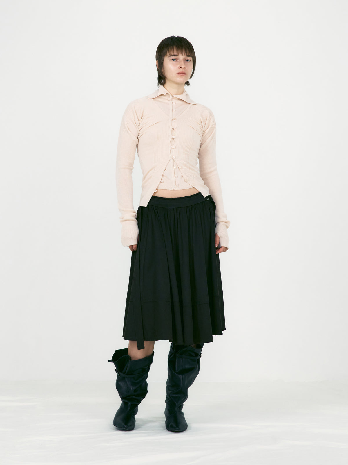 Low Classic Suede Belted Skirt Dark Brown