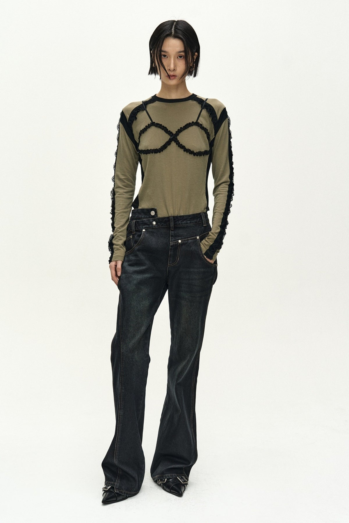Andersson Bell Twist Fold Coated Jeans