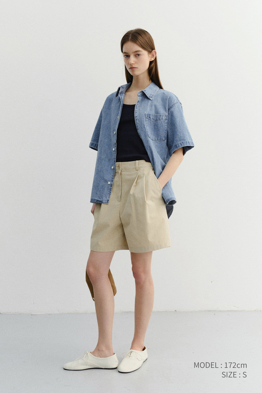 Dunst Unisex Linen Denim Shirt Light Blue
