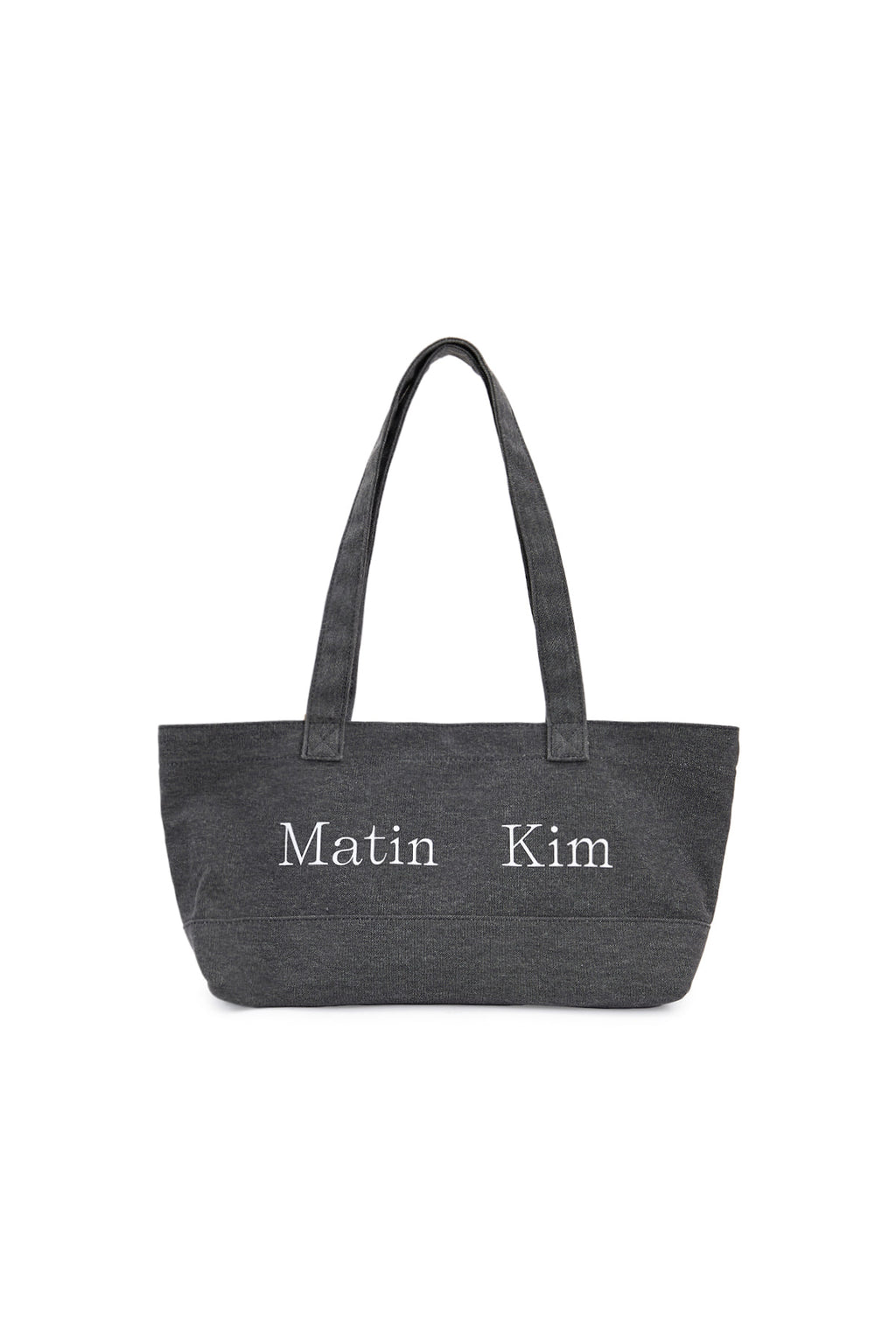 Matinkim Matin Logo Canvas Wide Shoulder Bag IN Charcoal