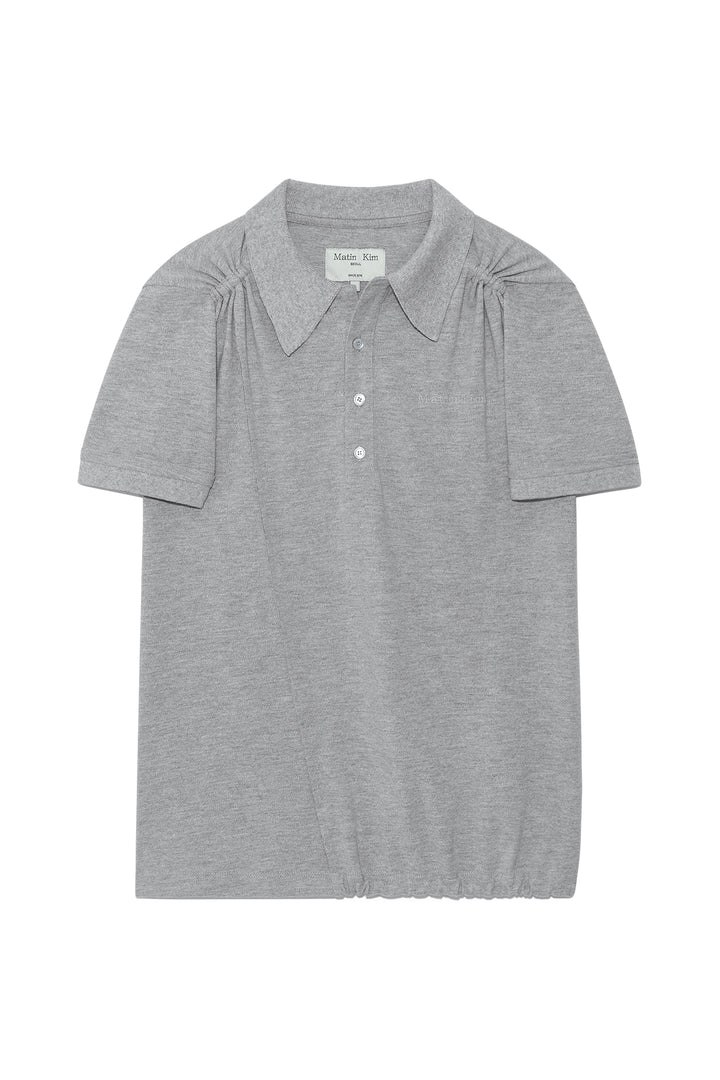 Matinkim Two Way String Point Pique Top IN Grey