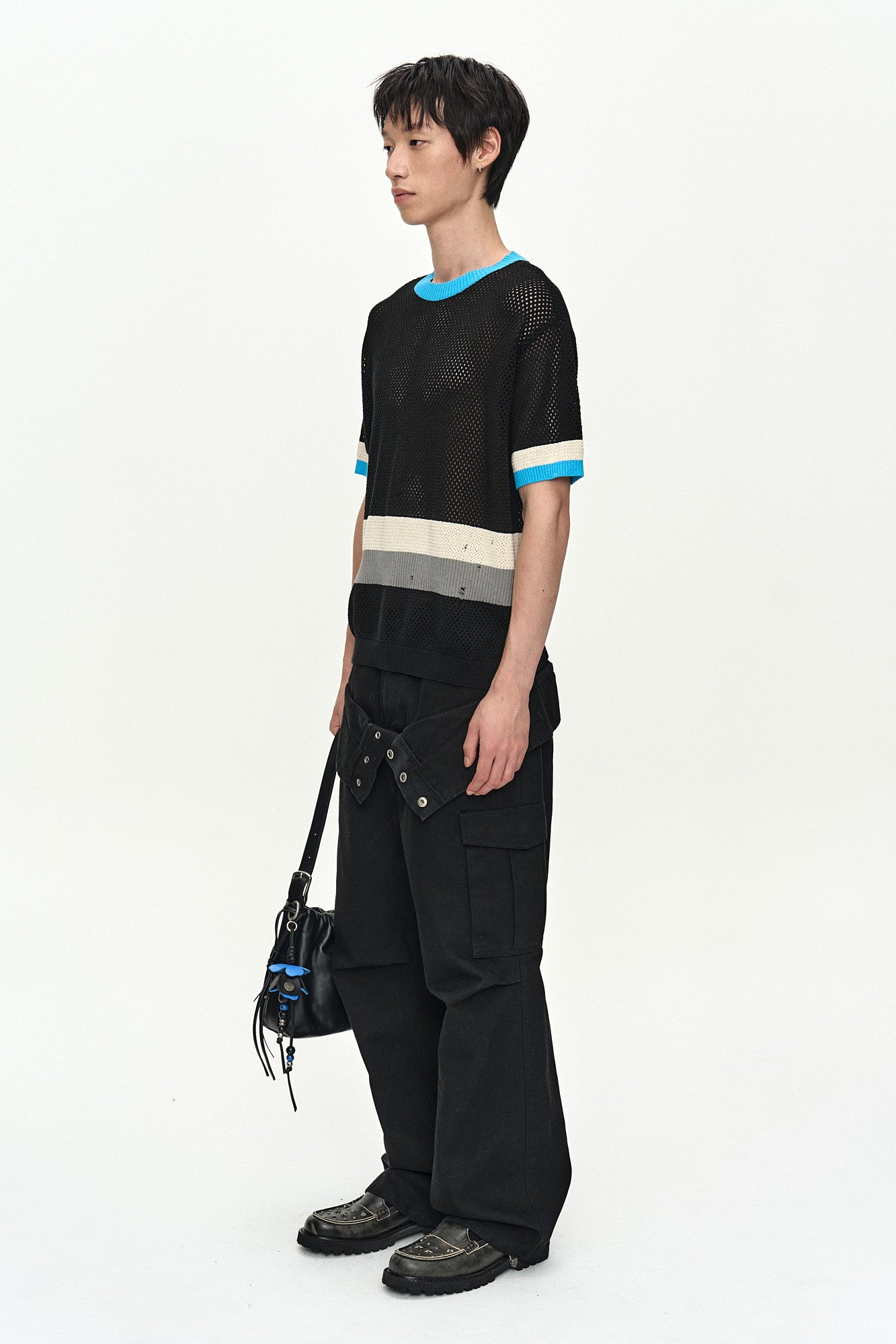 Andersson Bell Color-Blocked Short Sleeve Crew-Neck Sweater