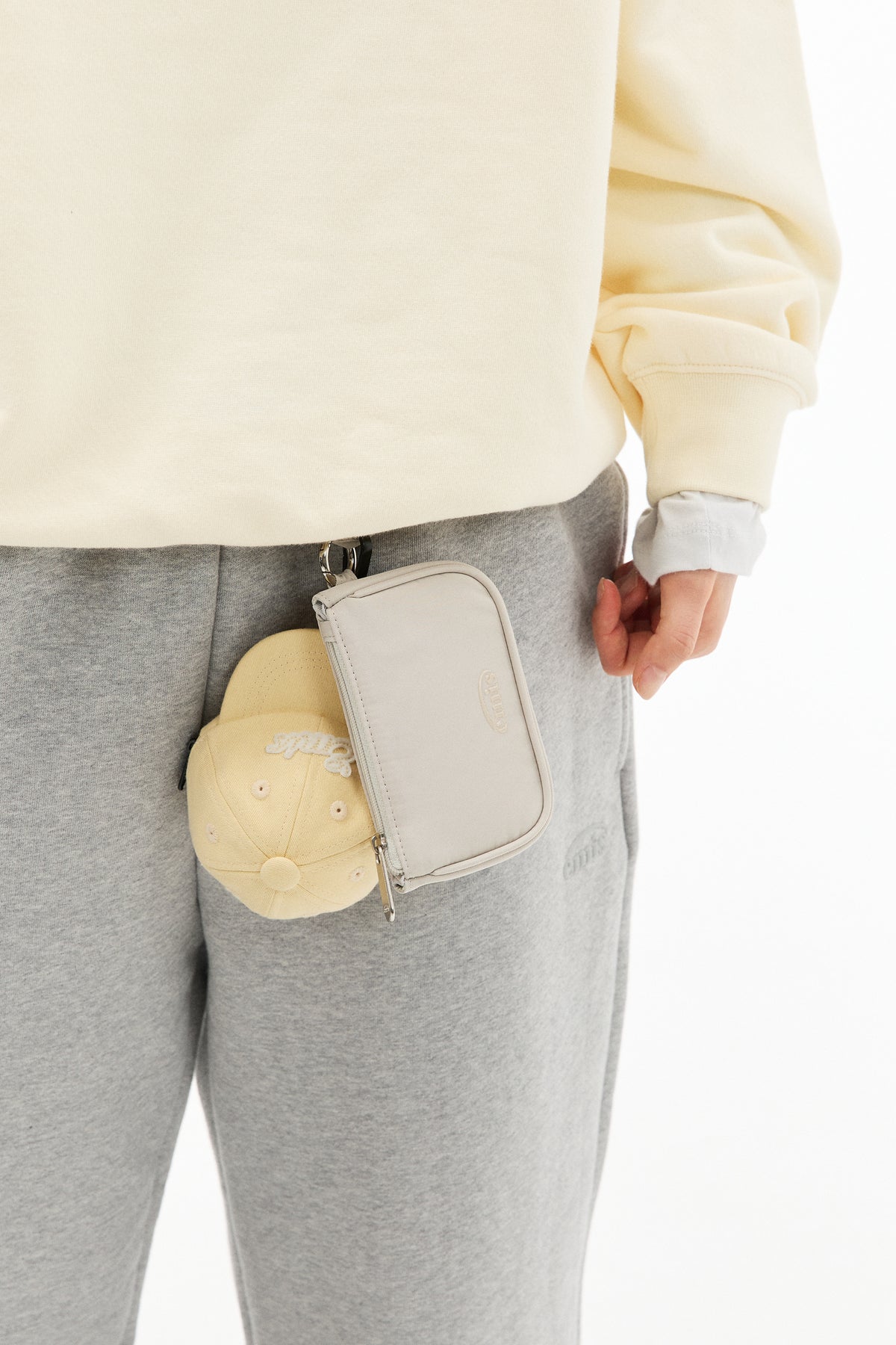Emis Tonal Zip Card Holder-Ash Beige