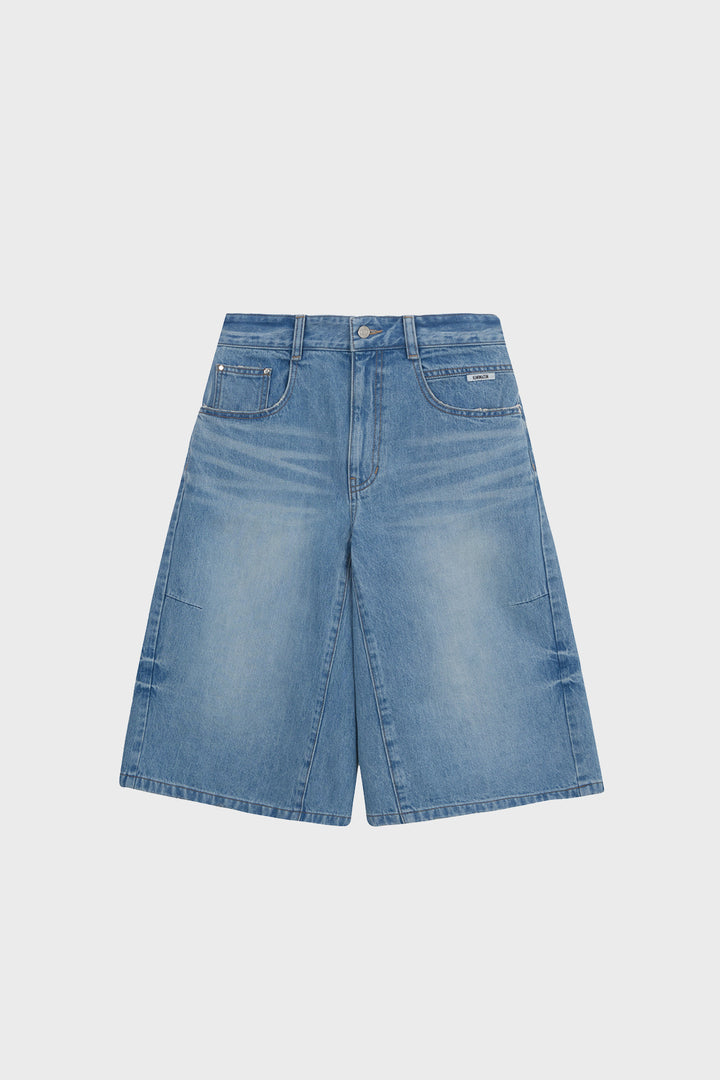 Matinkim Contrast Bermuda Denim Pants IN Light Blue