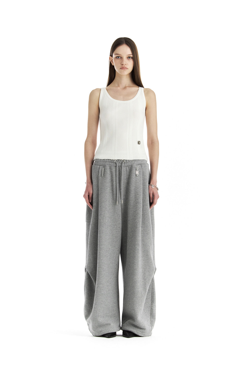 Treemingbird Essential Ribbed Knit Sleeveless Top Ivory