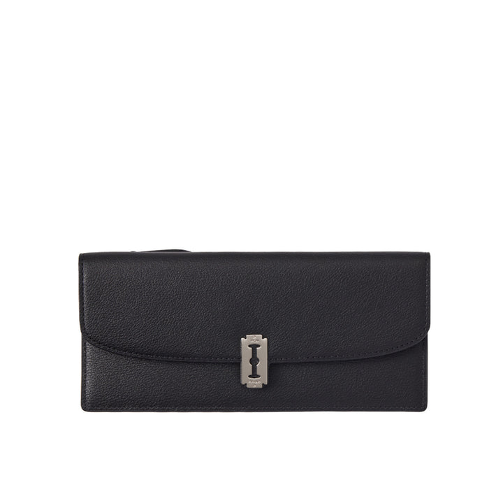 Vunque Semi Lune Zipper Long Wallet Black