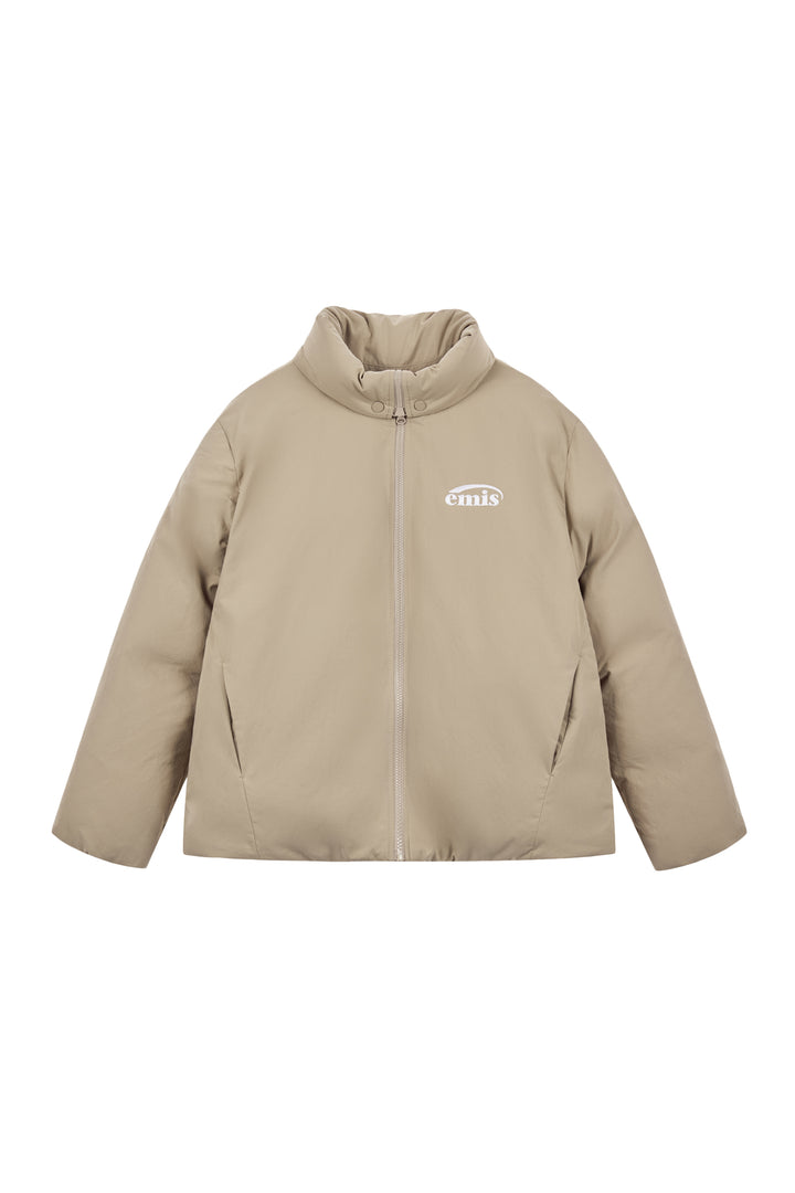EMIS Folding Neck Down Jacket-Beige