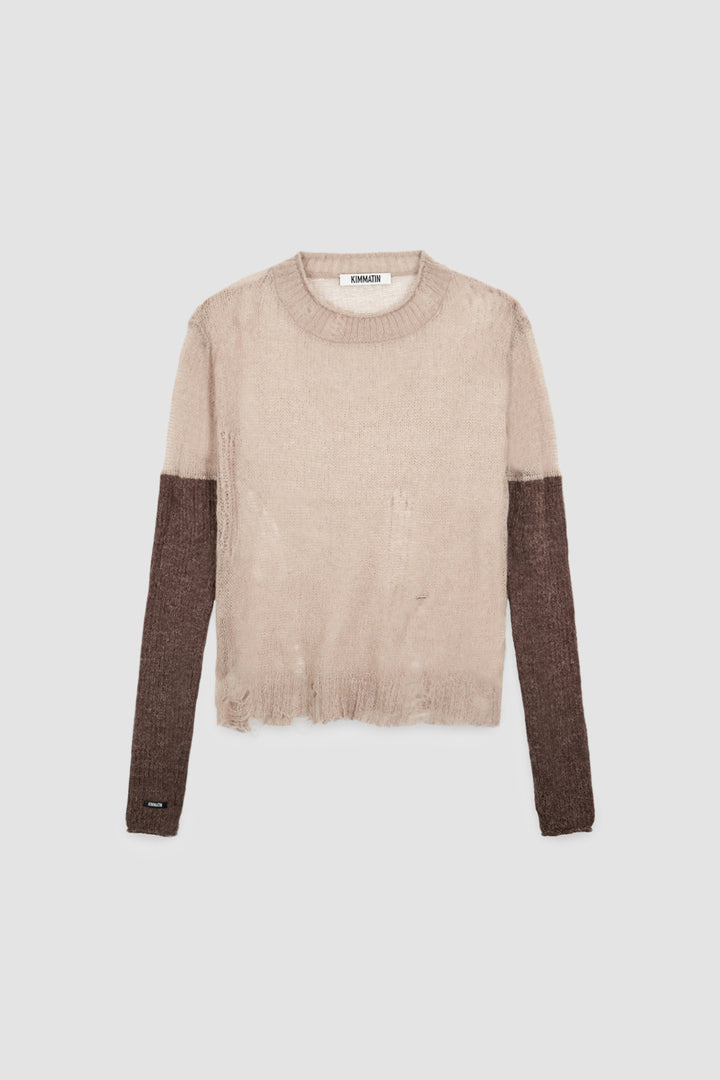 Matinkim Hand Warmer Layered Pullover IN Beige