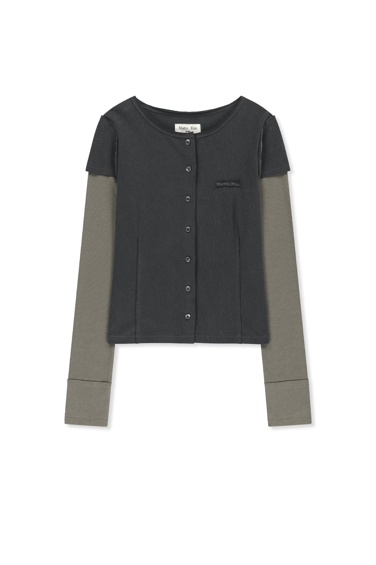 Matinkim Faded Color Block Layered Button Top IN Charcoal