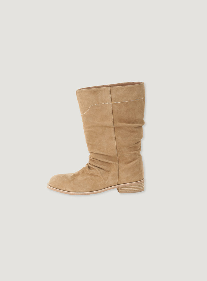 Mango Maniplease Melto Suede Boots Sand Beige