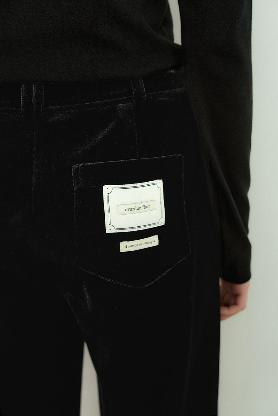 Overdueflair Velvet Low Wide Pants Black