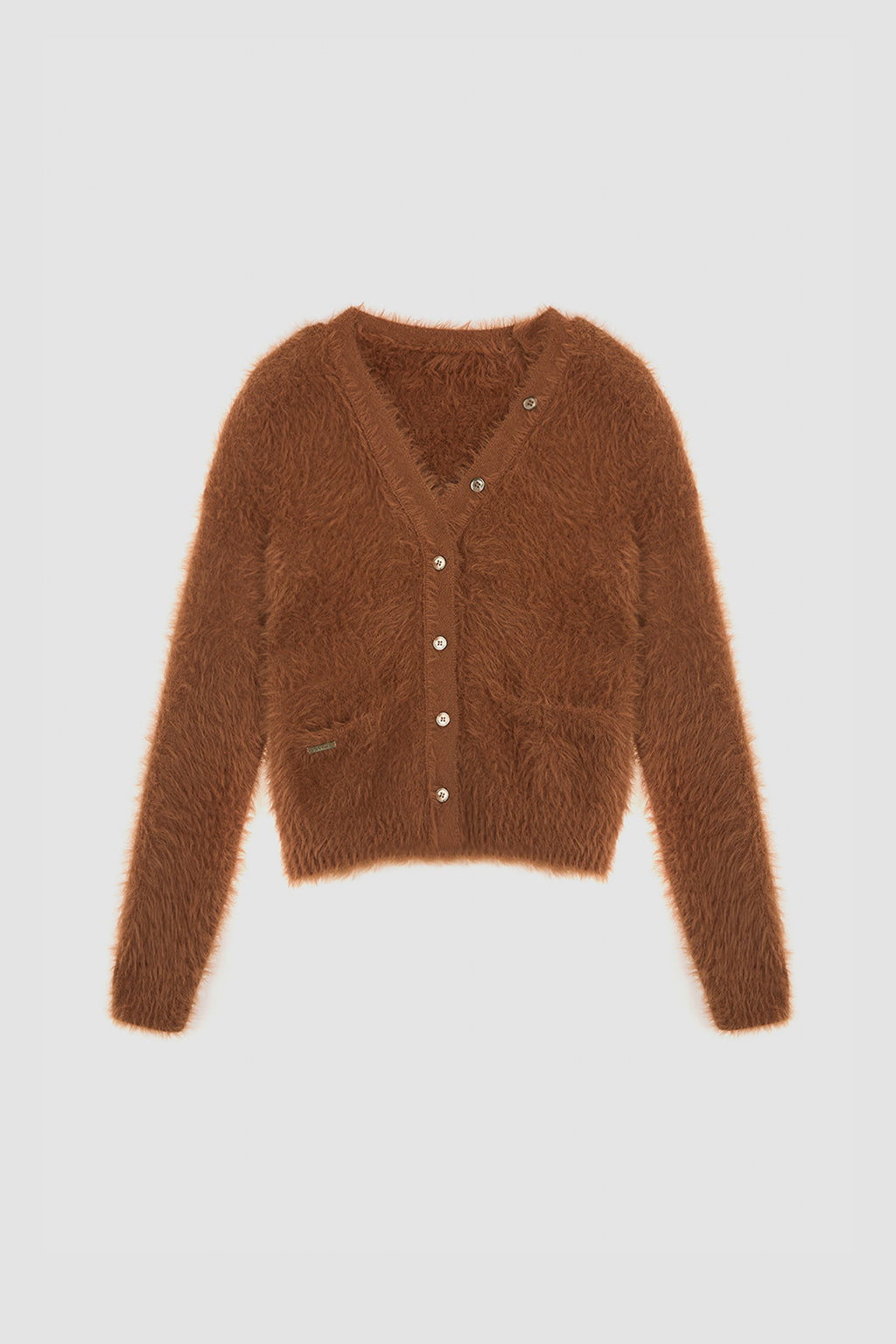 Matinkim Two Way Hairy Cardigan IN Camel