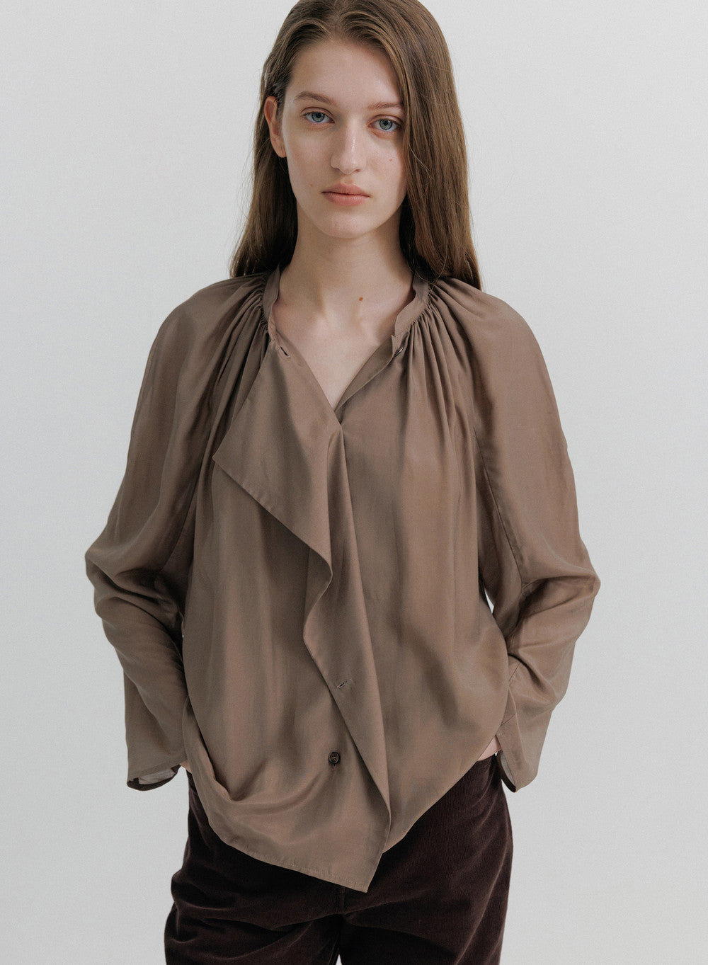 Kindersalmon Asta Gather Blouse Amber