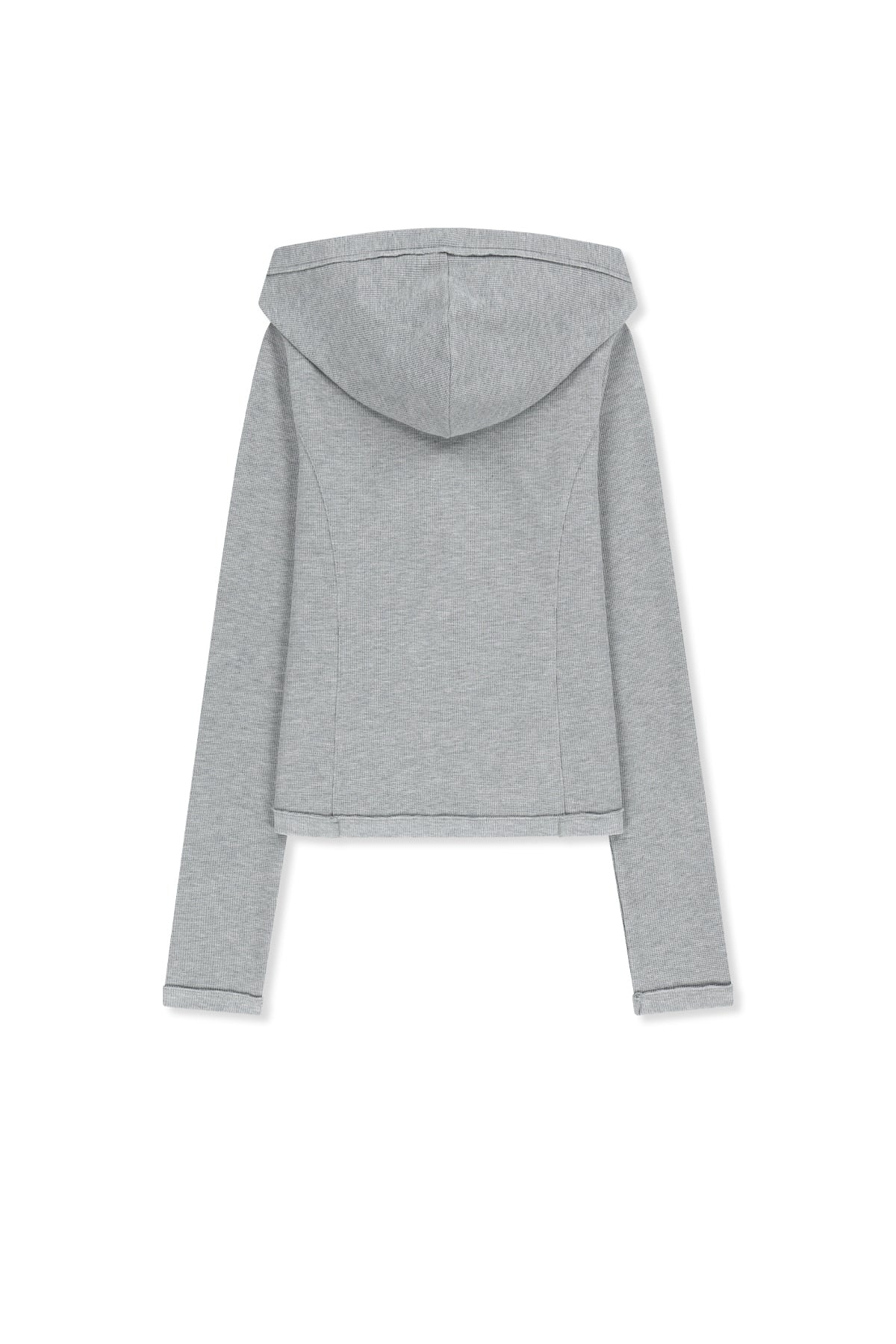 Matinkim Waffle Henley Neck Hood Top IN Grey