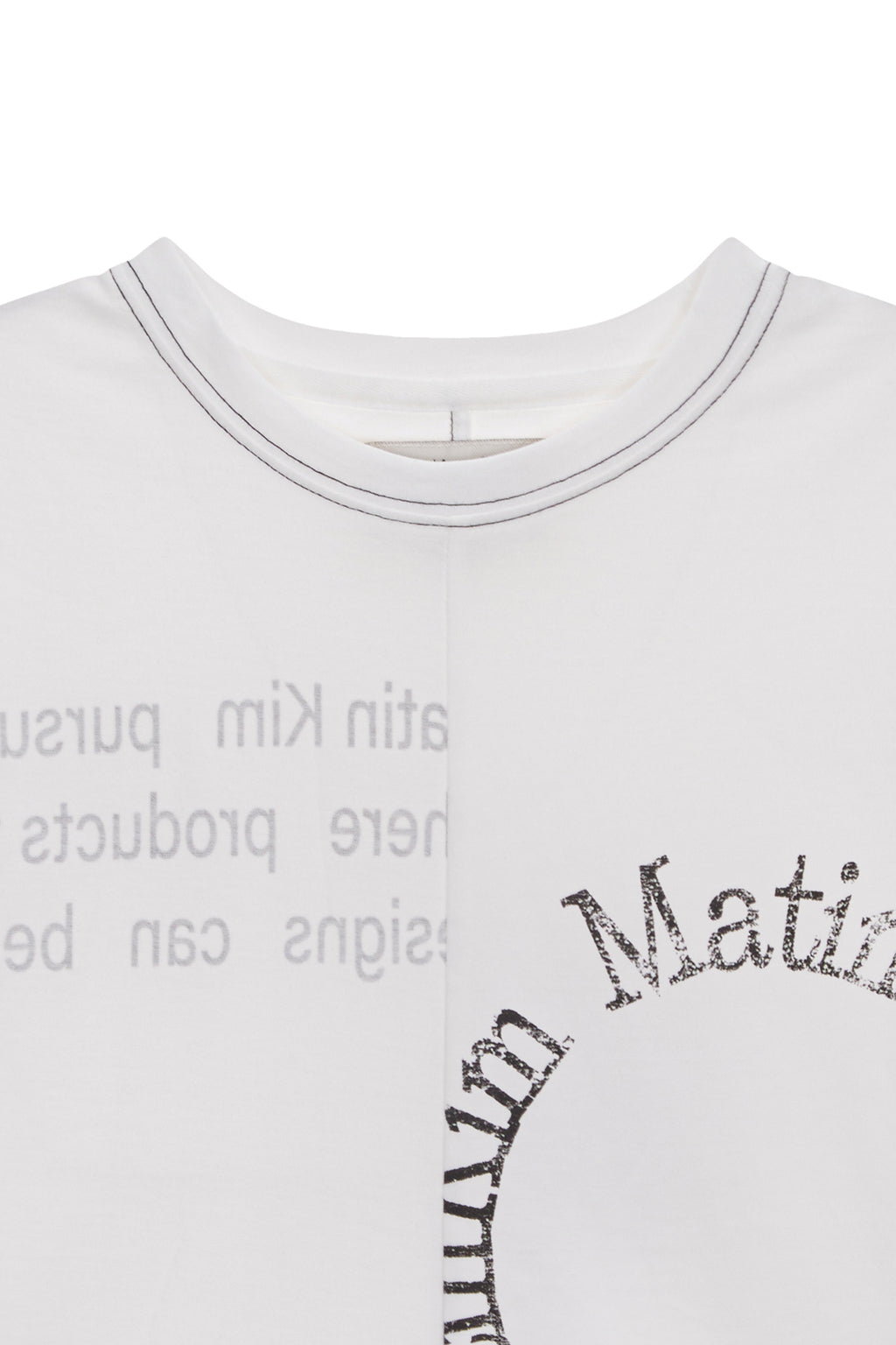 [matinkim] PRINT MIXED CROP TOP IN WHITE