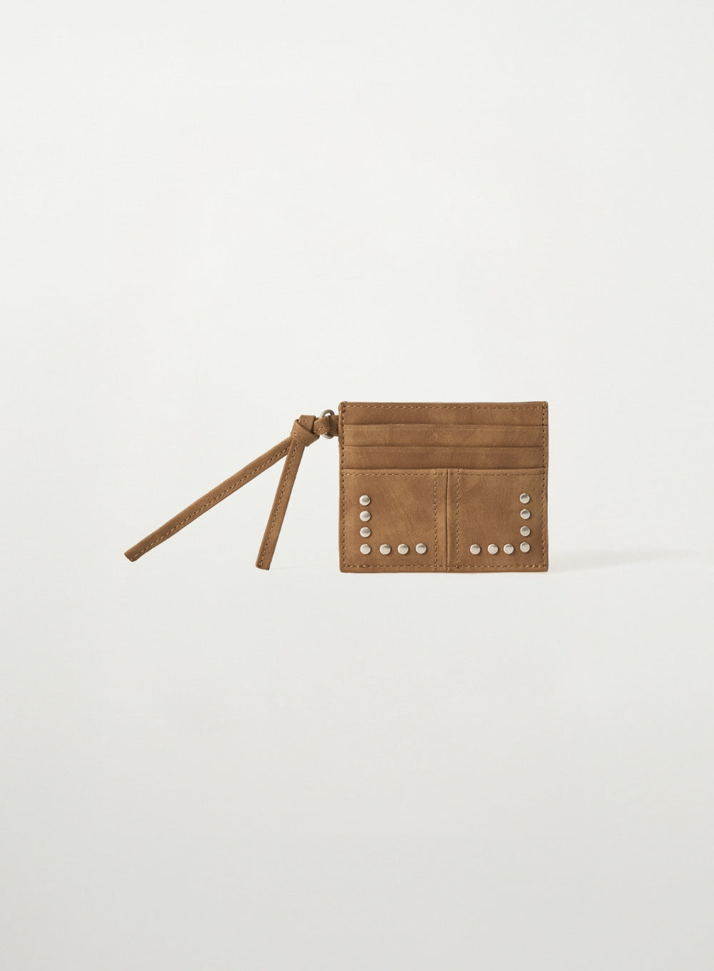 Satur Stud Card Wallet - Camel