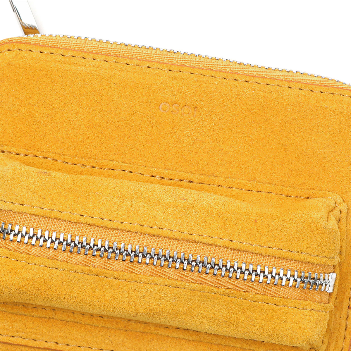 Osoi Lip Purse Suede Mustard