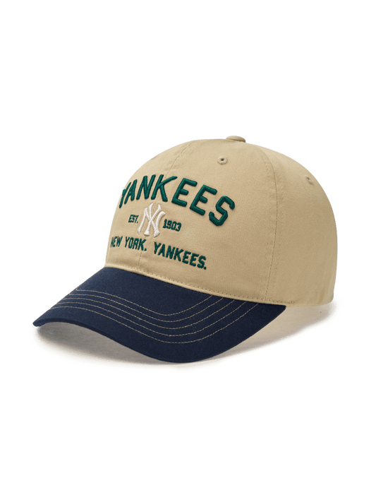 [25S New] Varsity Lettering Colorblock Unstructured Ballcap New York Yankees