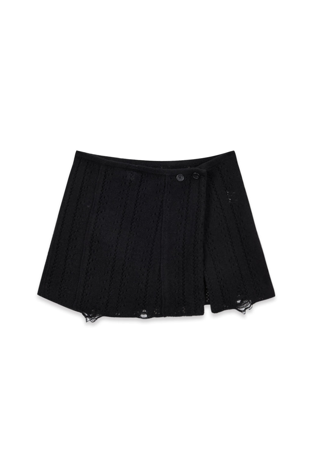 Matinkim Punching Wrap Mini Skirt IN Black