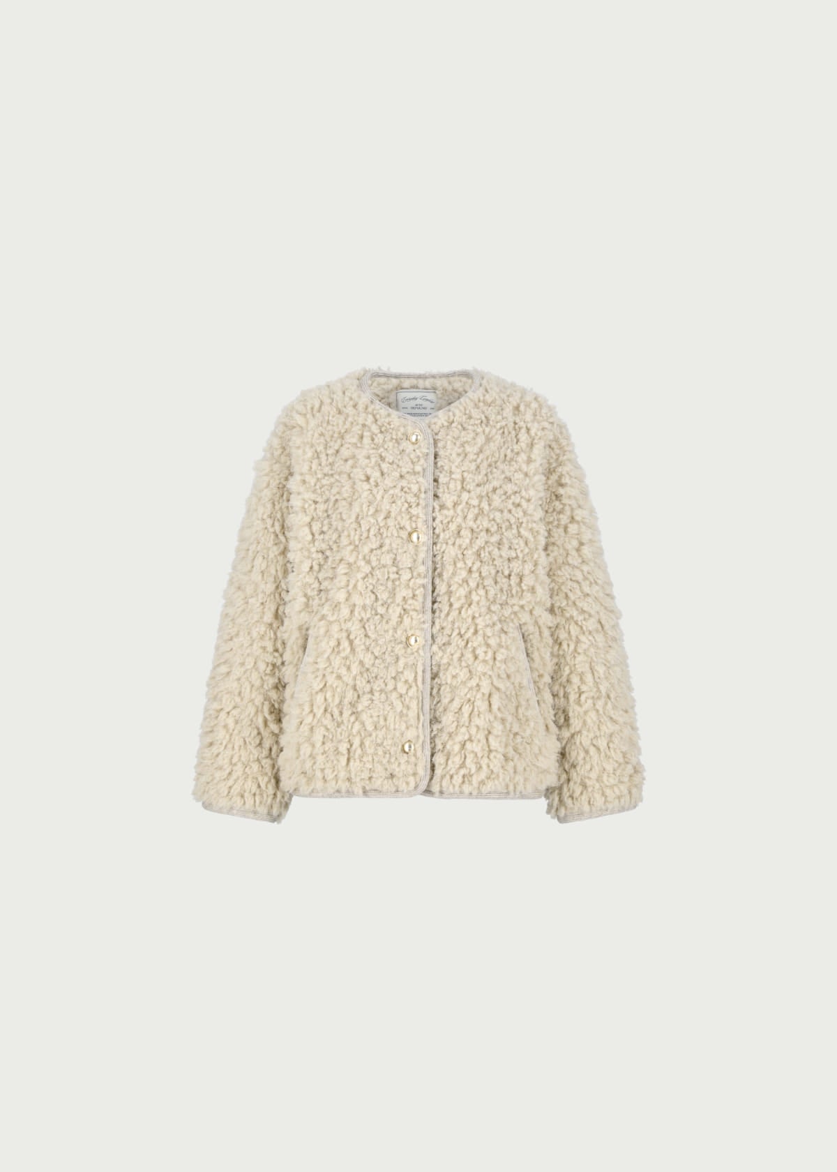 Depound fluffy fur jacket - light beige