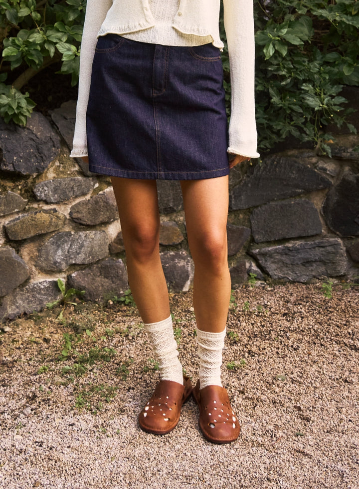 Satur Classic Nonfade Denim Mini Skirt - Indigo