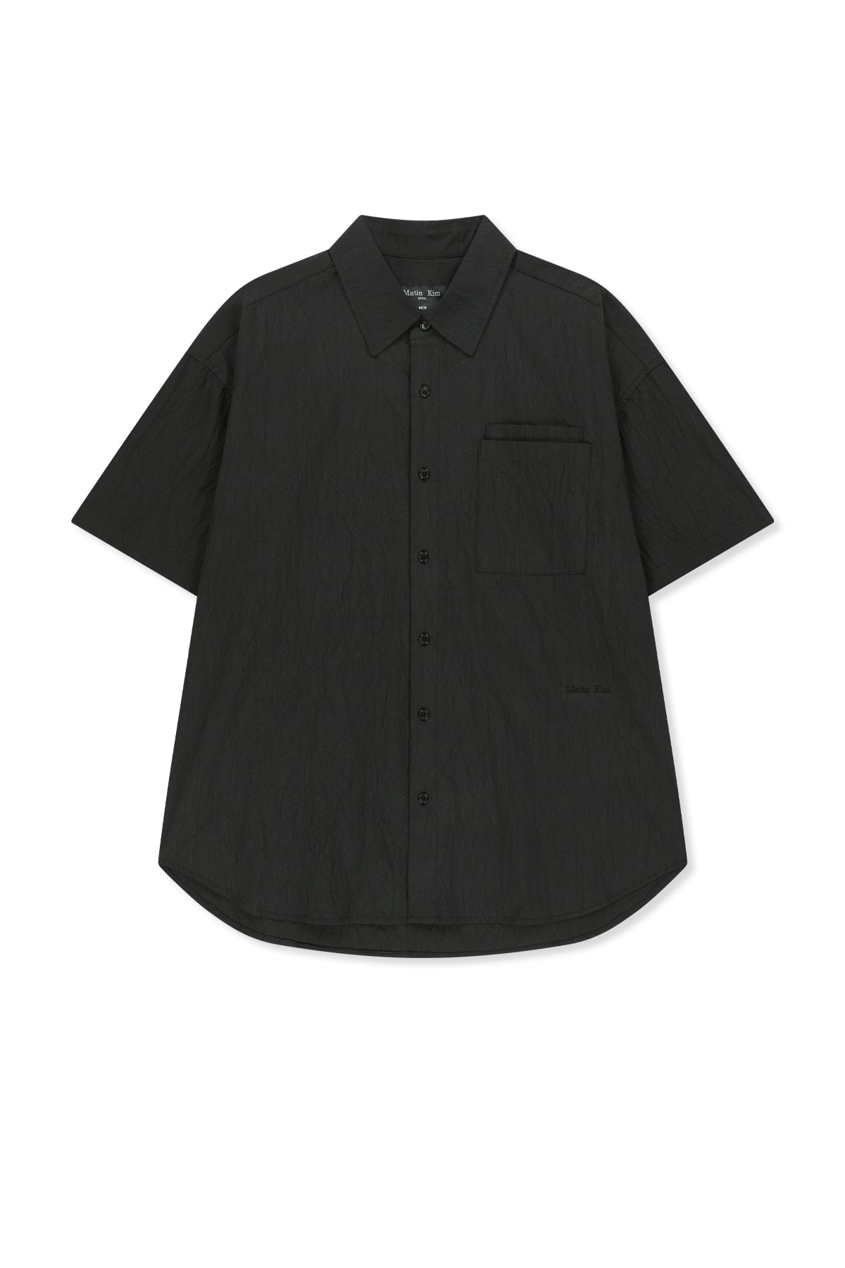 [matinkim] Small Logo Over Fit Shirt For Men IN Charcoal