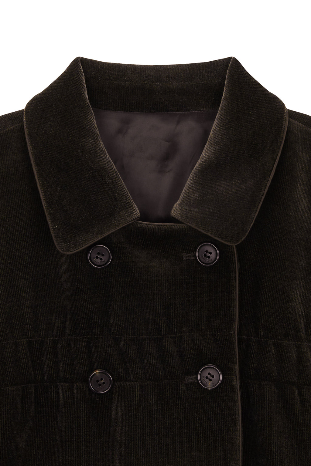 Matinkim Velvet Double Crop Jacket IN Khaki Brown