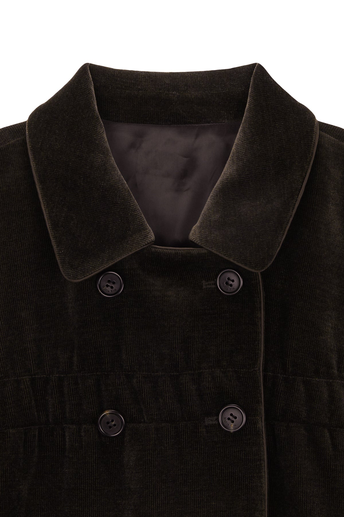 Matinkim Velvet Double Crop Jacket IN Khaki Brown