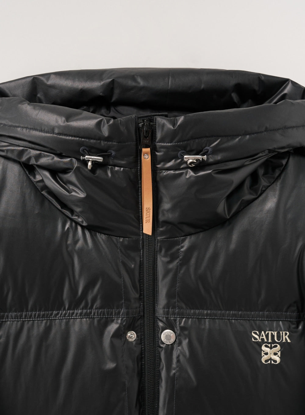 Satur Hooded Puffer Duck Down Padding - Black