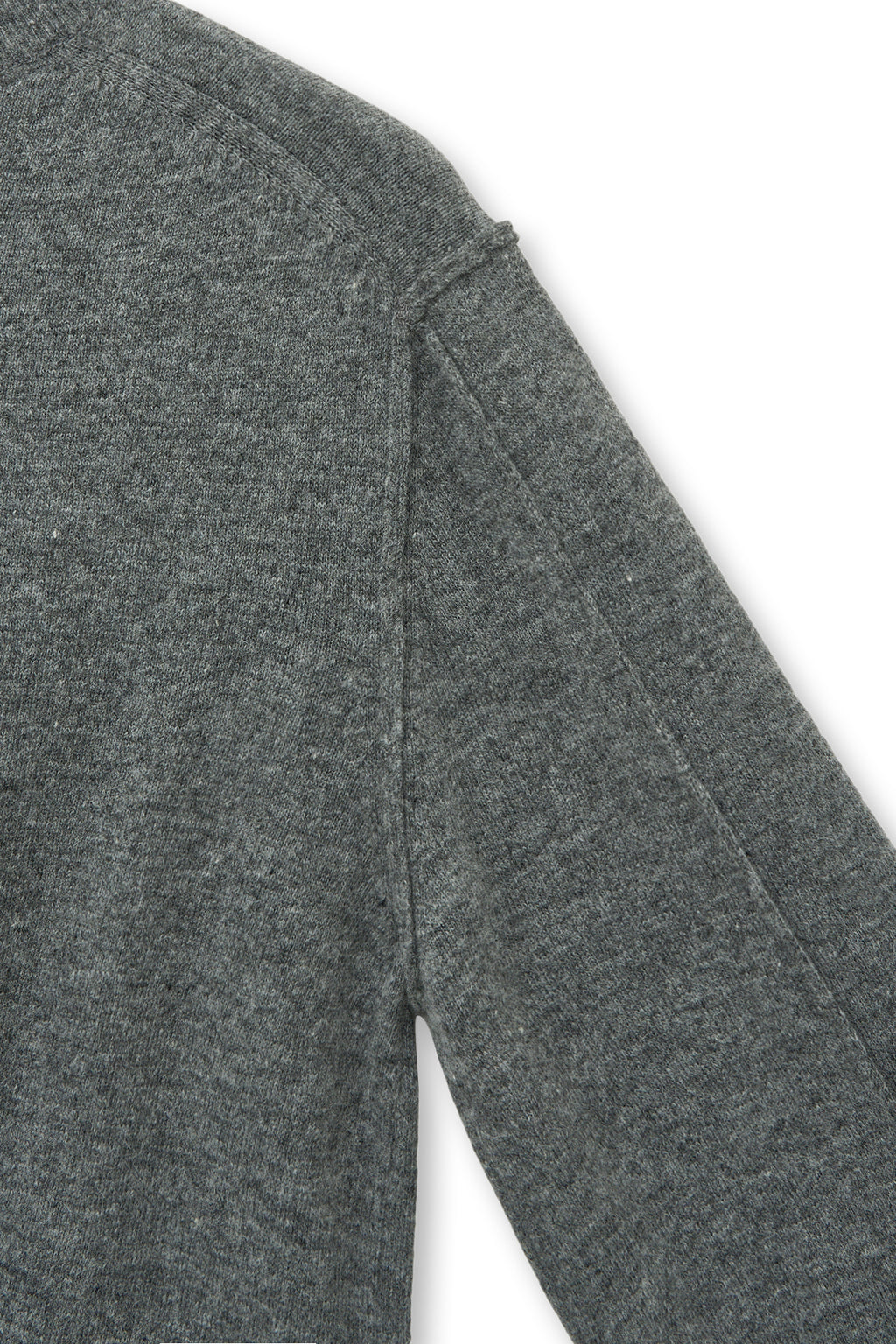 [matinkim] CASHMERE BLENDED ROUND KNIT PULLOVER IN GREY