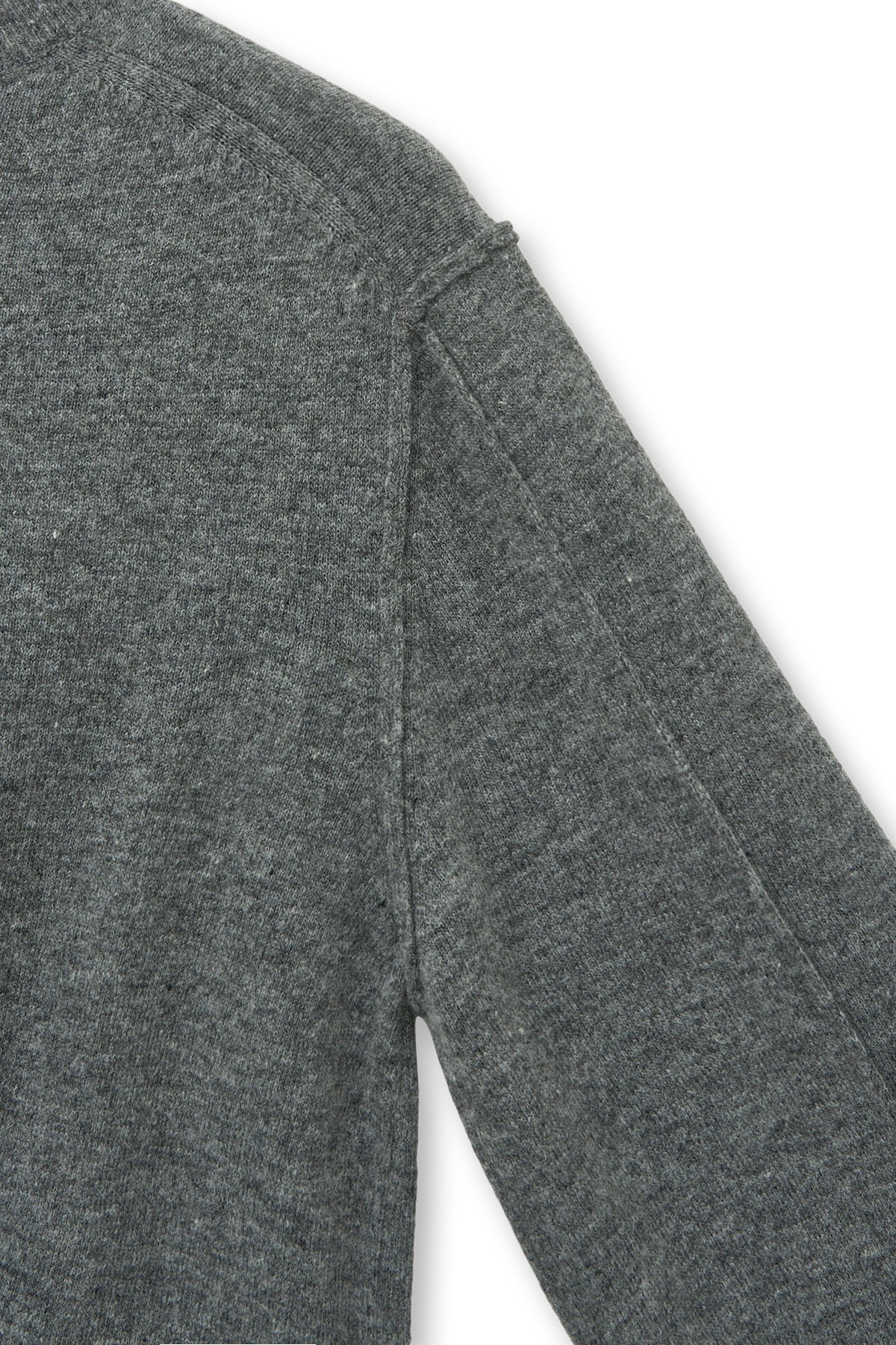 [matinkim] CASHMERE BLENDED ROUND KNIT PULLOVER IN GREY