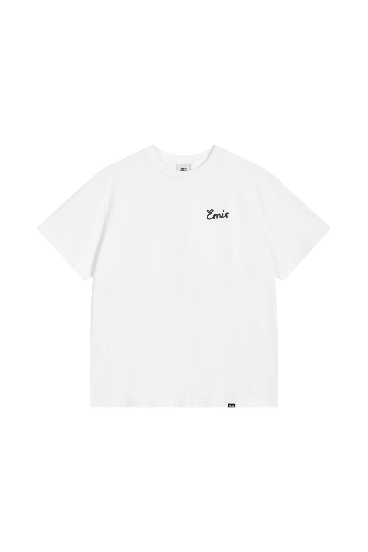 Emis Chain Stitch Line Logo T-Shirt-White