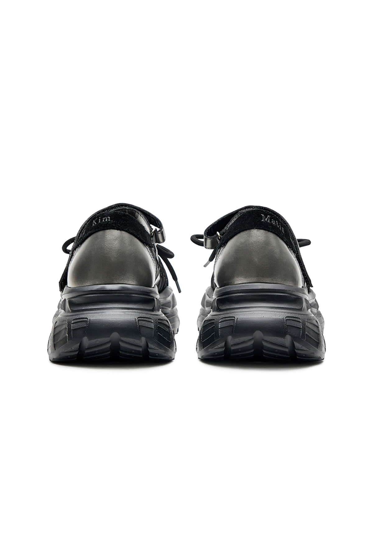 Matinkim Lace UP Chunky Ballet Sneakers IN Dark Silver