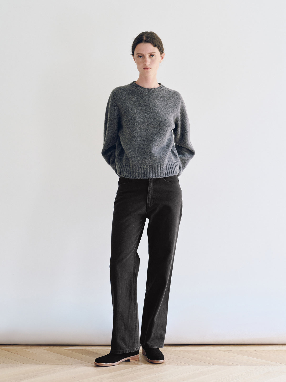 Nothing Written Bunny Wool Pullover Knit (Gray)