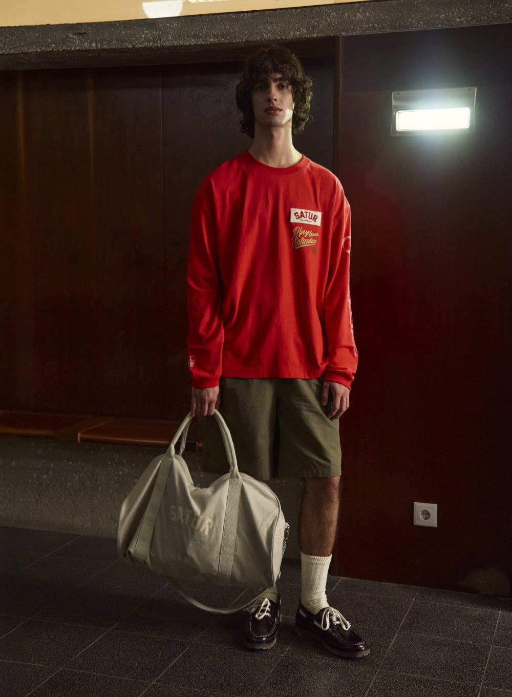 Satur Canvas Big Duffle Bag - Light Khaki