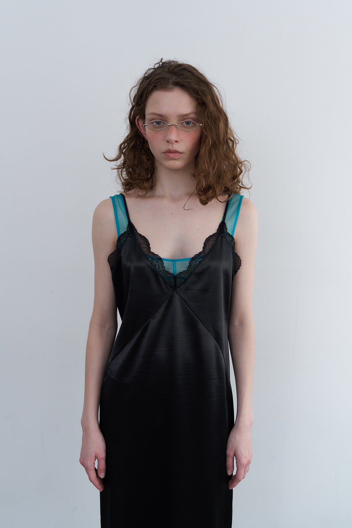 Overdueflair Lace Satin Dress Black