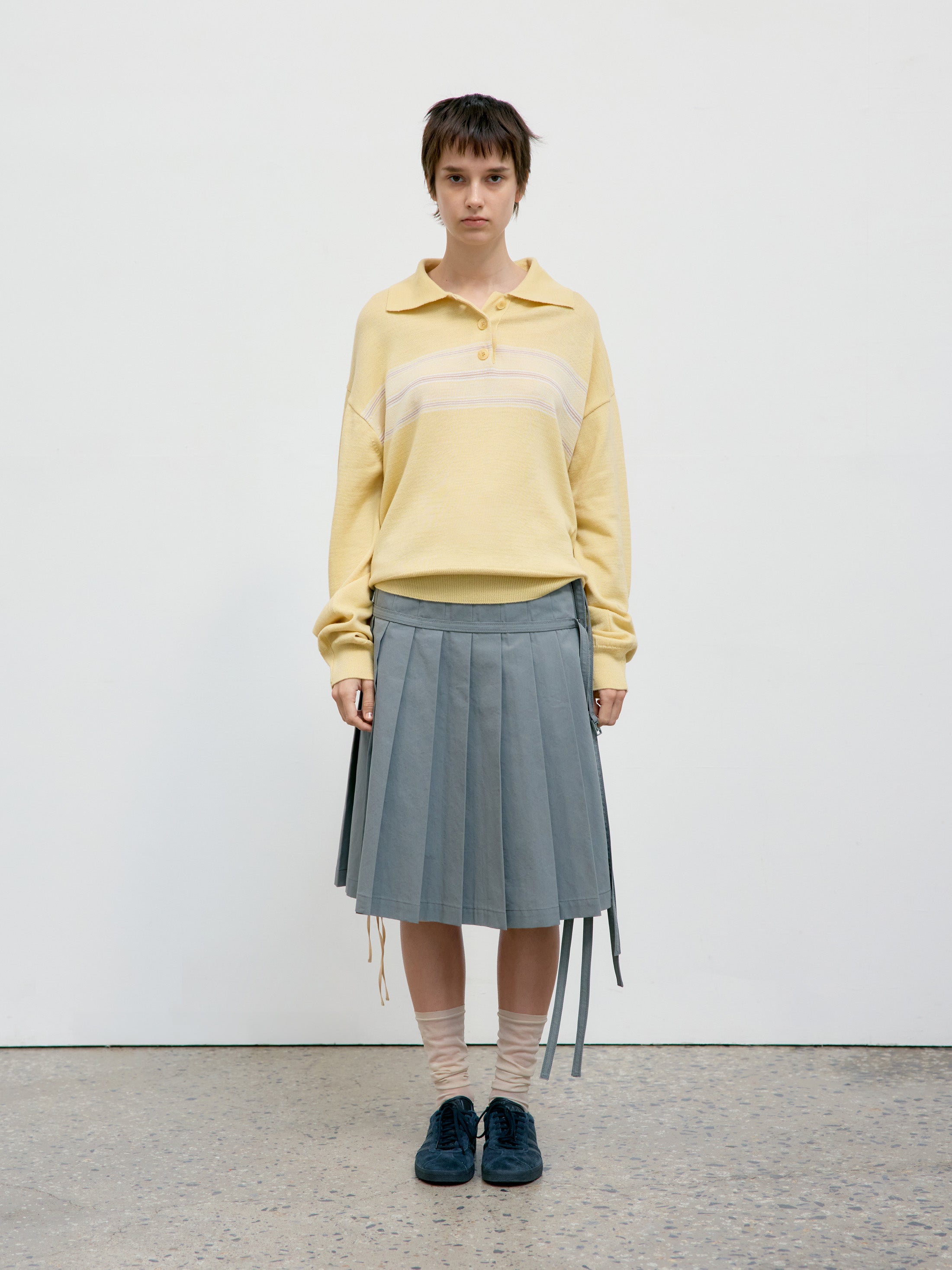 Low Classic Multi Stripe Pique Knit Top Yellow