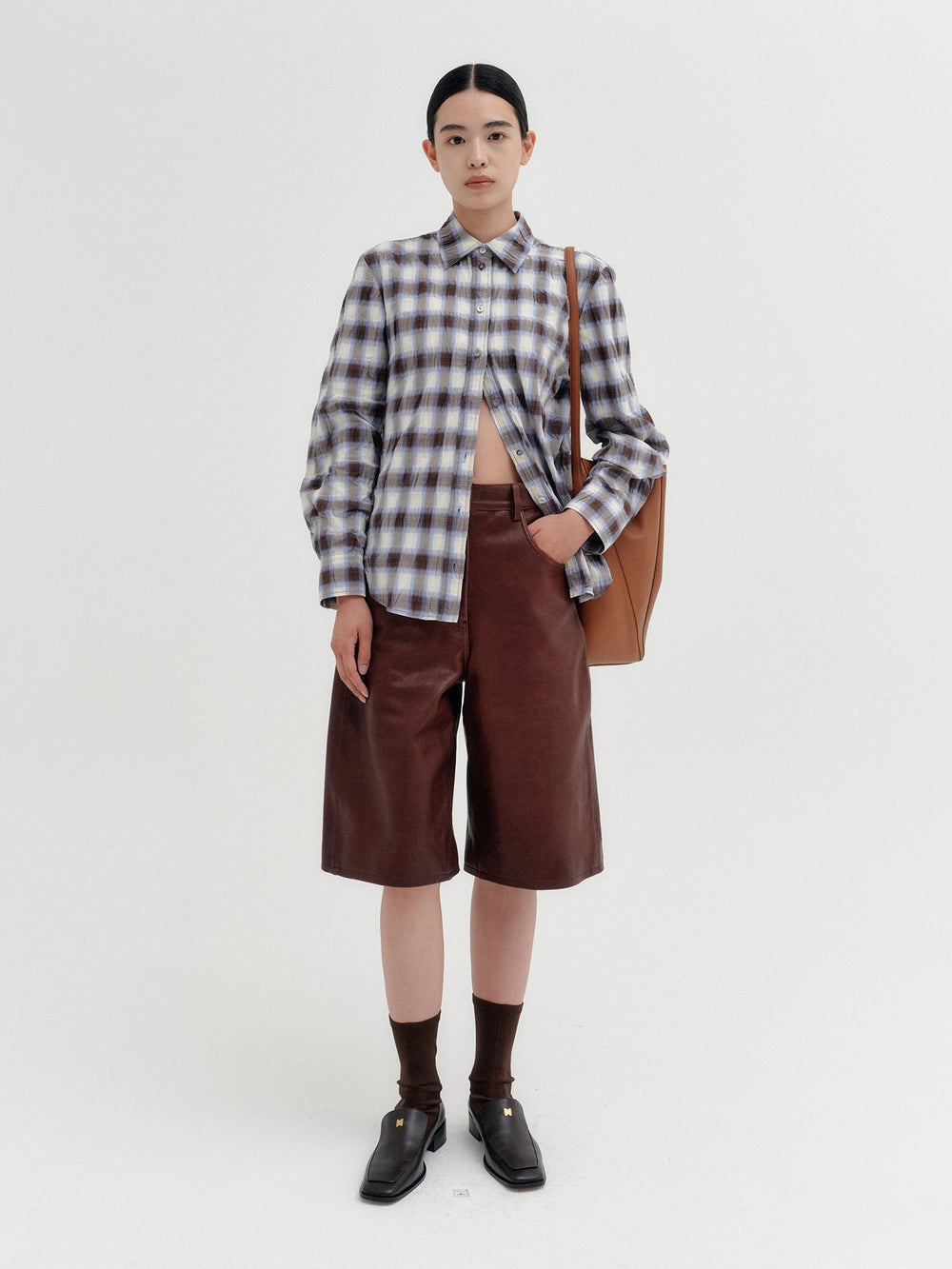 EENK Curved Shirring Shirt - Multi