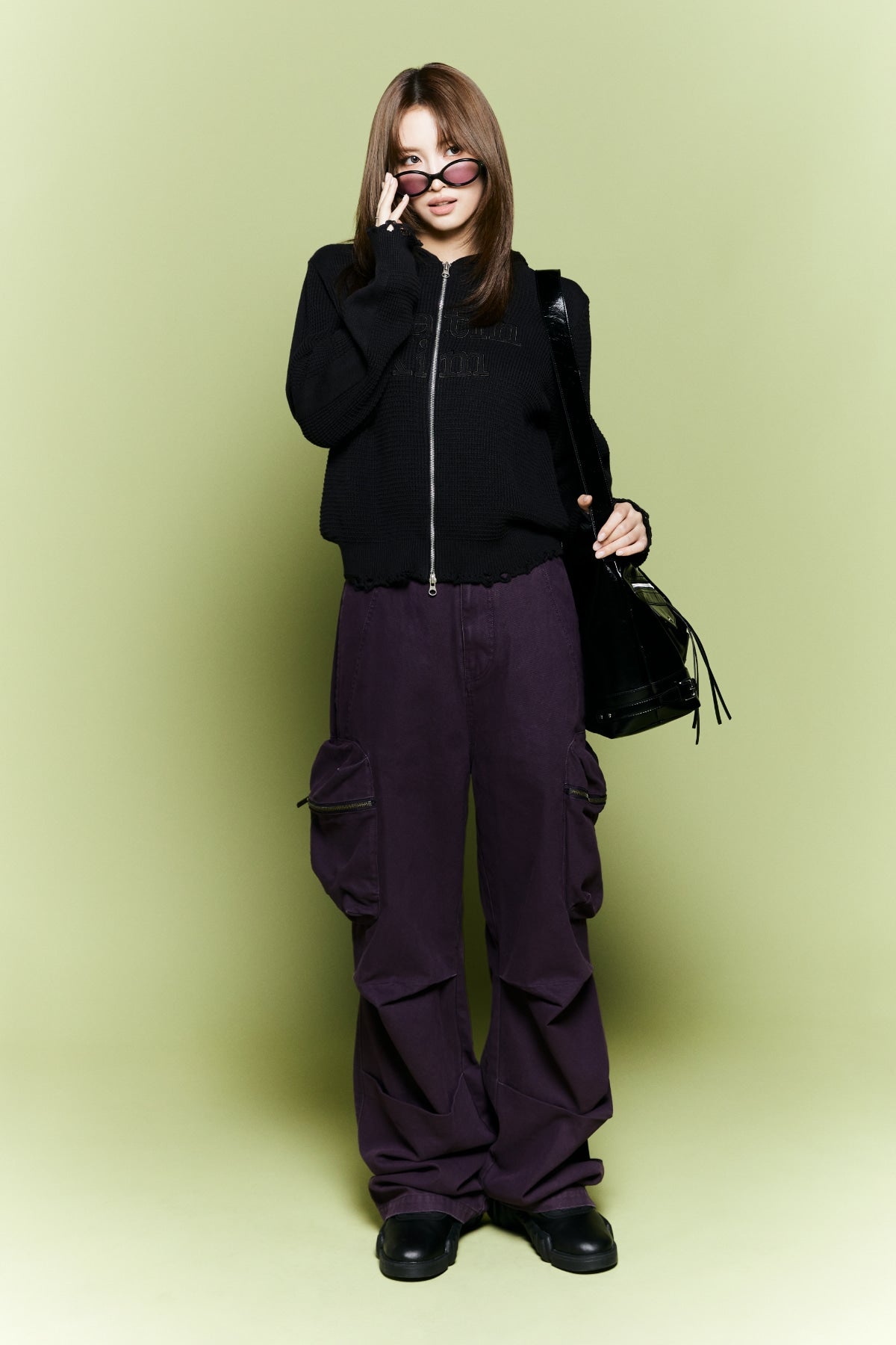 Matinkim Volume Tuck Cargo Pants IN Purple