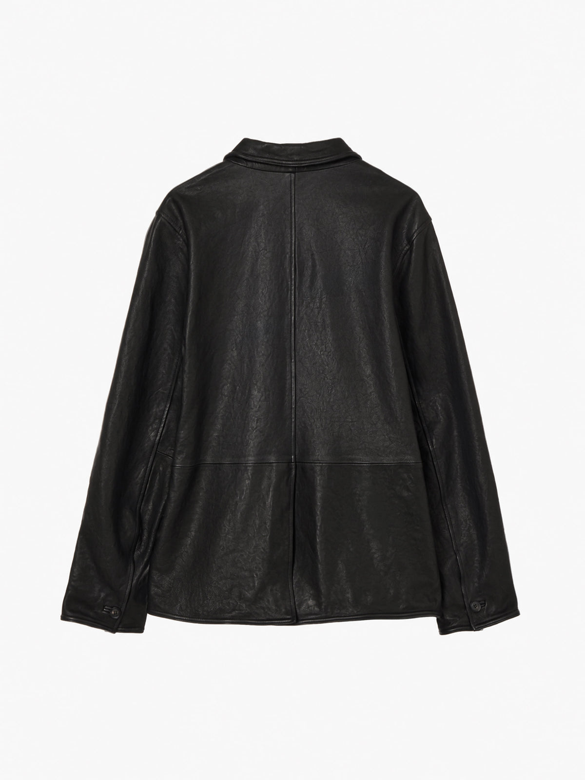 Margesherwood Washed Leather Fitted Jacket black
