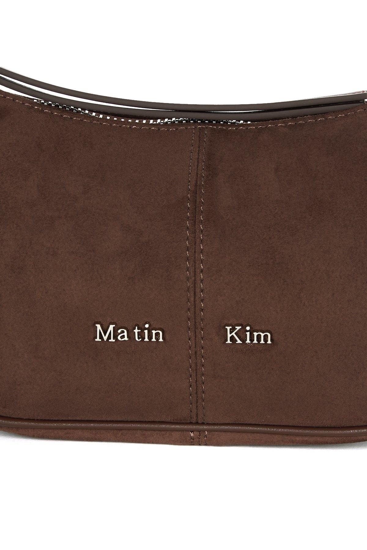 [matinkim] SUEDE MINI ARC HOBO BAG IN BROWN
